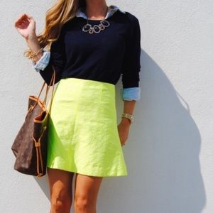 NWOT Sz 6 J Crew Neon Jacquard Skirt